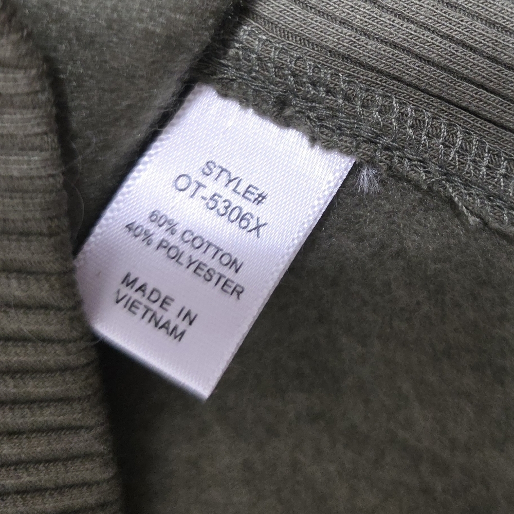 ZENANA Olive Green Ribbed Crewneck Sweatshirt 1X - New Without Tags - Picture 5 of 9